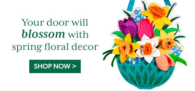 Your door will blossom with spring floral decor